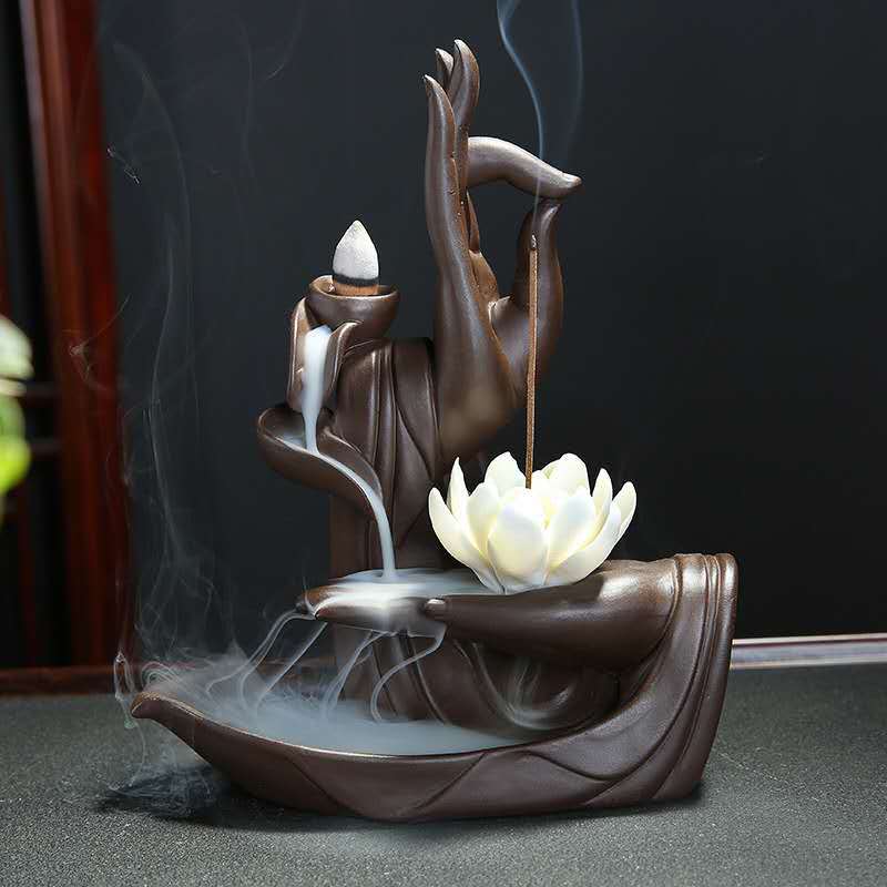 Home Fragrance Vanilla - Porte-cône d'encens cascade en céramique unique,