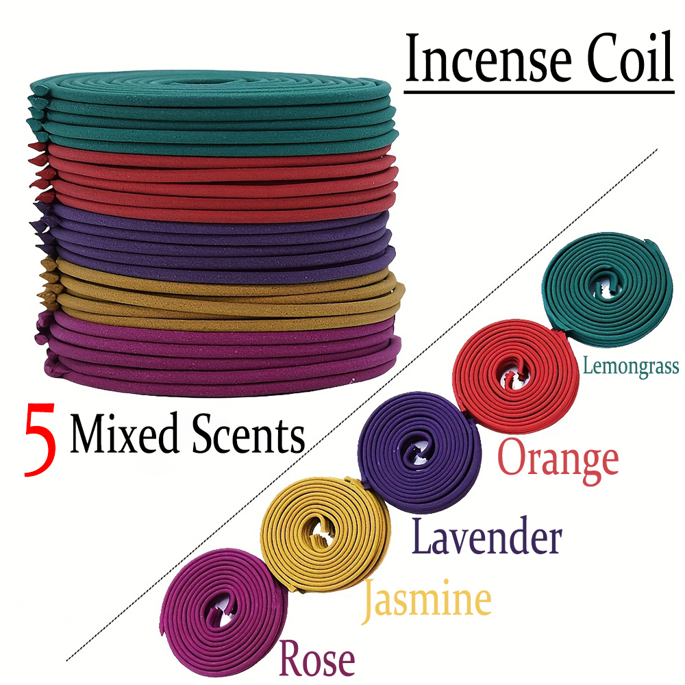 Home Fragrance Rose - Ensemble mixte d'encens en spirale classique